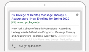 Google advertising example